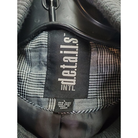 INTL D.e.t.a.i.l.s Coat Mens Size Large Gray Long Sleeve Hooded Full Zipper‎ EUC - Picture 7 of 9